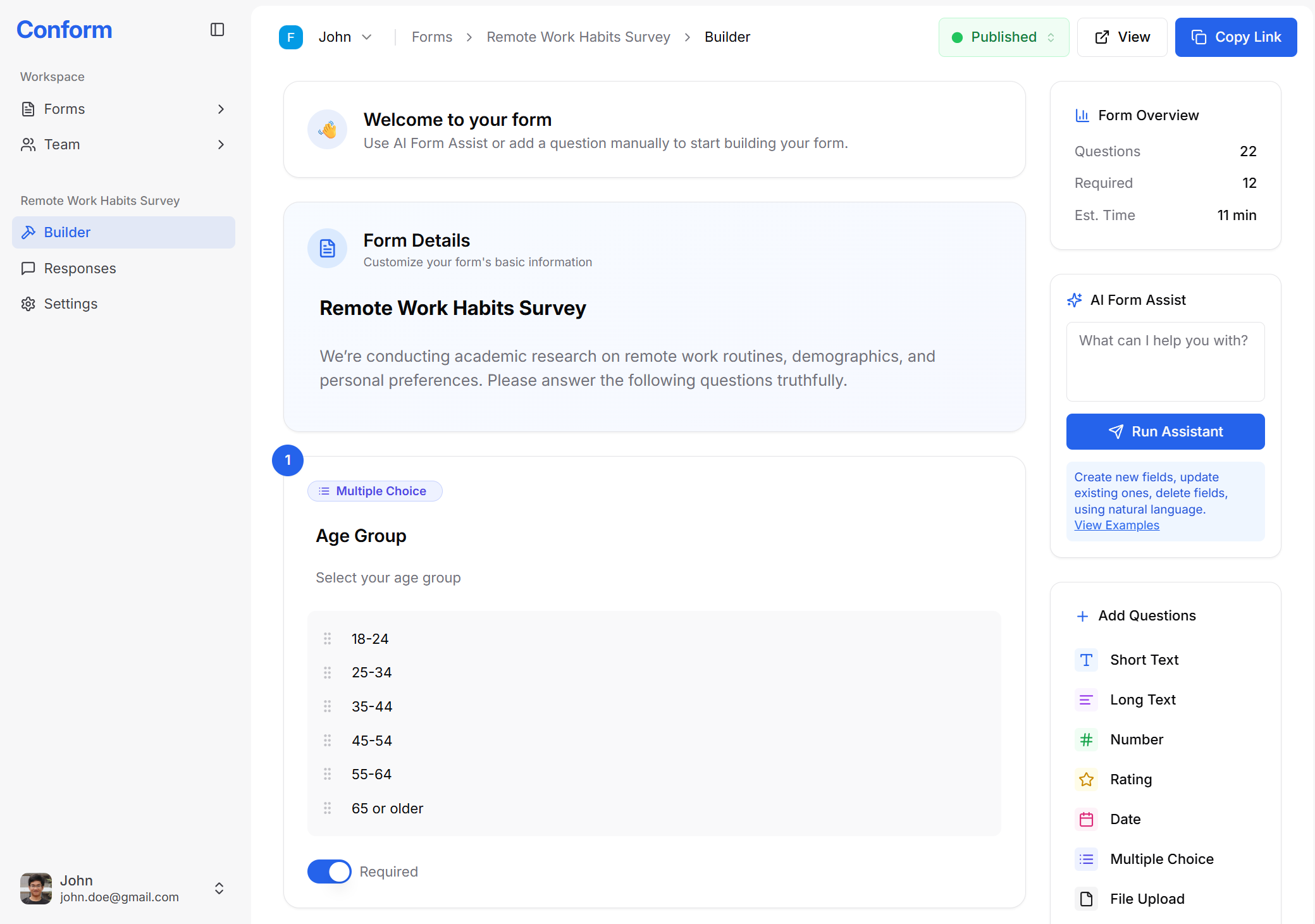 Sign up and create your interview